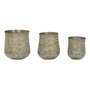 DKD Home Decor Set de 3 Maceteros de Aluminio Patinado Verde Mundra