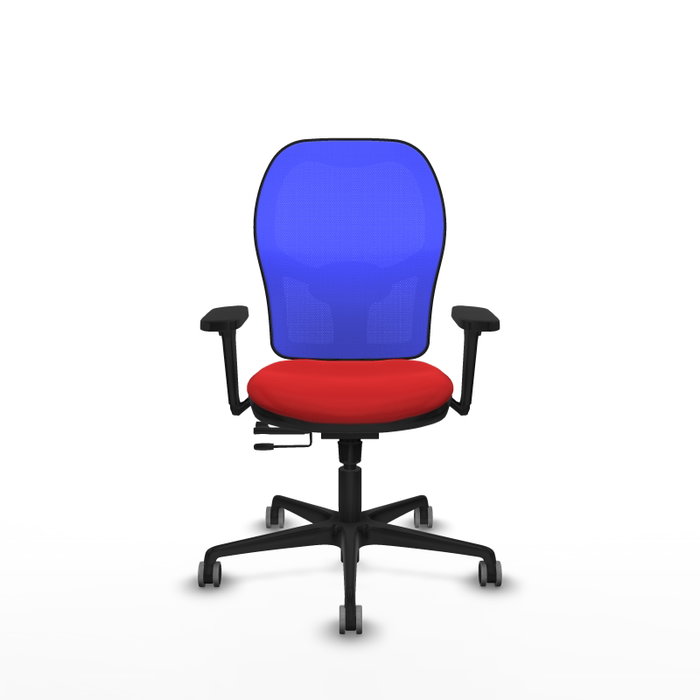 PIQUERAS Y CRESPO Silla de oficina Jorquera con mecanismo Sincro/Traslack Rojo y Azul