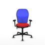PIQUERAS Y CRESPO Silla de oficina Jorquera con mecanismo Sincro/Traslack Rojo y Azul