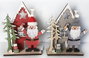 DKD Home Decor Decoración de Madera Santa Claus Surtido de 6 Unidades