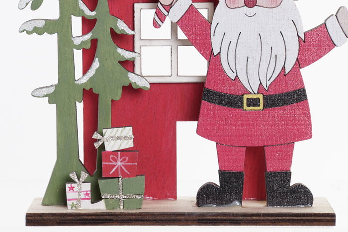 DKD Home Decor Decoración de Madera Santa Claus Surtido de 6 Unidades