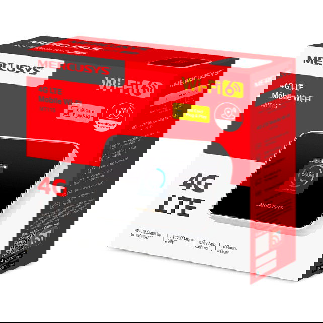 TP-Link Mercusys MT115 Router WiFi Móvil 4G LTE 150 Mbps, Portátil, Pantalla 1.44", Batería 2400 mAh, 10h Autonomía, USB-C, Soporta WiFi 6, 3G/4G, Compatible con Windows y Mac