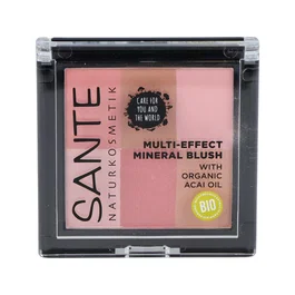 SANTE NATURKOSMETIK Colorete Multi Effect 01 Coral Mate 8gr con 6 Tonos Rojos y Bronces