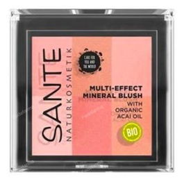 SANTE NATURKOSMETIK Colorete Multi Effect 01 Coral Mate 8gr con 6 Tonos Rojos y Bronces