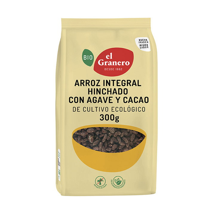 El Granero Integral Arroz integral hinchado con agave y cacao bio 300g (Pack de 6)