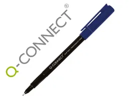 Q-connect Rotulador Retroproyeccion Punta Fibra Super Fina Redonda 0.5 mm Permanente Azul