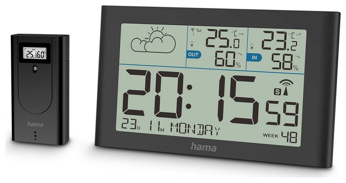 Hama Weather Station Sylt con sensor exterior, radio, negro Hama Weather Station Sylt con sensor exterior, radio, negro