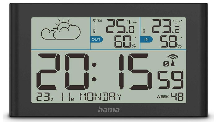 Hama Weather Station Sylt con sensor exterior, radio, negro Hama Weather Station Sylt con sensor exterior, radio, negro