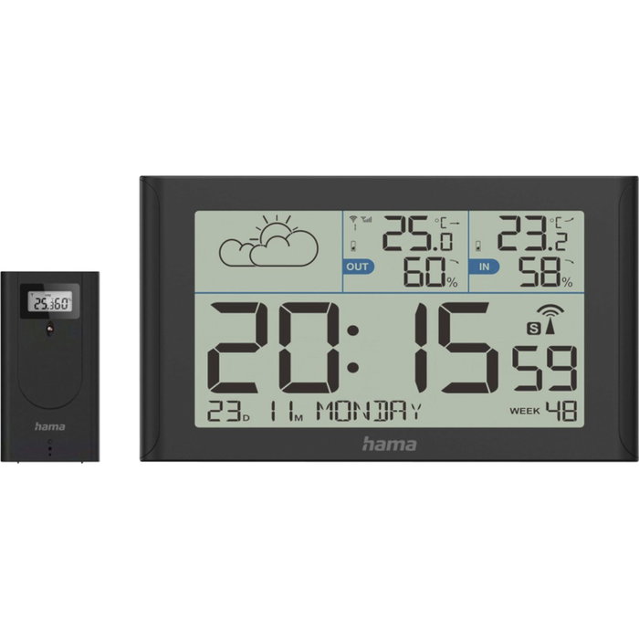 Hama Weather Station Sylt con sensor exterior, radio, negro Hama Weather Station Sylt con sensor exterior, radio, negro