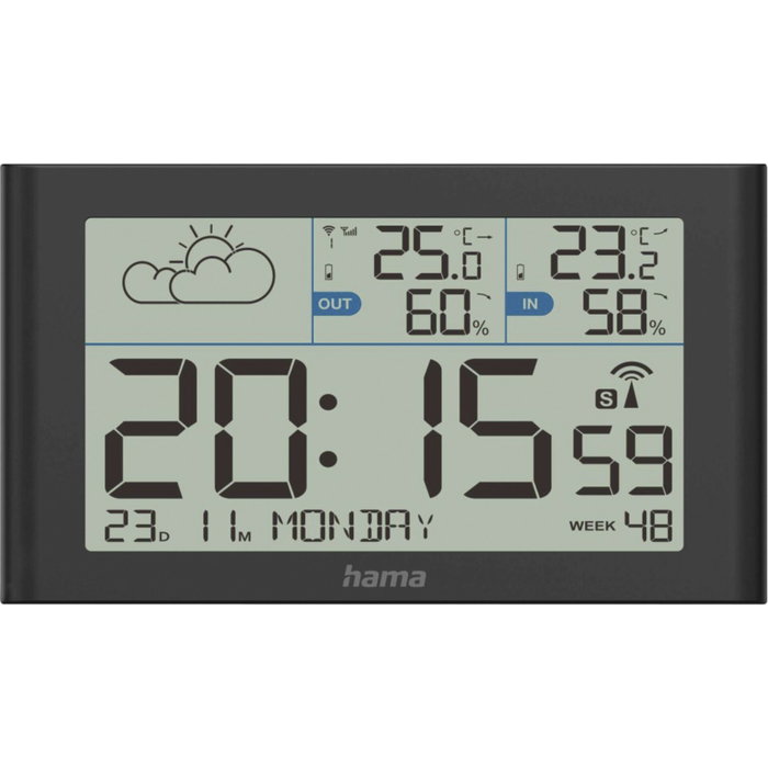 Hama Weather Station Sylt con sensor exterior, radio, negro Hama Weather Station Sylt con sensor exterior, radio, negro