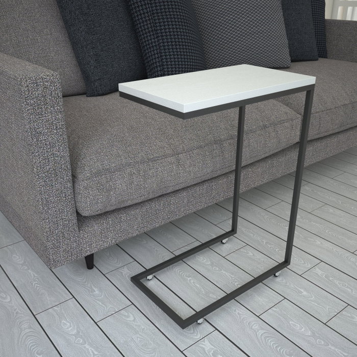 Hanah Home Mesa Auxiliar Callen - White, 46cm Ancho, 62cm Alto, 26cm Fondo, Tablero Melamina Blanco