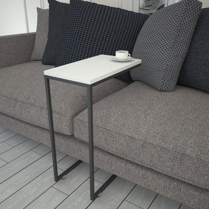 Hanah Home Mesa Auxiliar Callen - White, 46cm Ancho, 62cm Alto, 26cm Fondo, Tablero Melamina Blanco