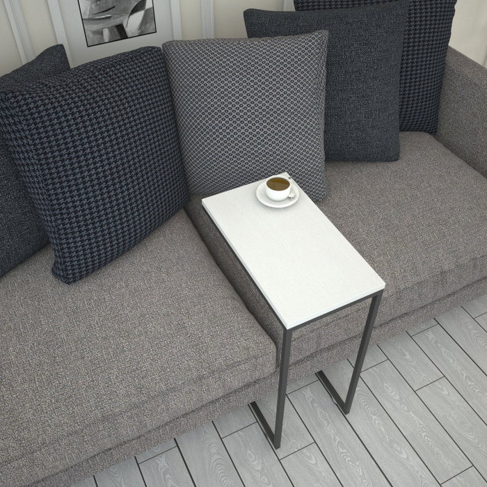 Hanah Home Mesa Auxiliar Callen - White, 46cm Ancho, 62cm Alto, 26cm Fondo, Tablero Melamina Blanco