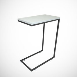 Hanah Home Mesa Auxiliar Callen - White, 46cm Ancho, 62cm Alto, 26cm Fondo, Tablero Melamina Blanco