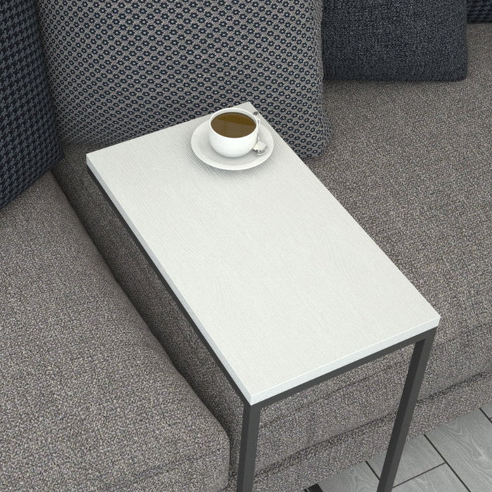 Hanah Home Mesa Auxiliar Callen - White, 46cm Ancho, 62cm Alto, 26cm Fondo, Tablero Melamina Blanco