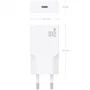 Aisens Cargador de Pared GaN Ultra Delgado 20W PD3.0 USB-C A110-0997, Blanco, con Protecciones, Chip Inteligente, Compatible con Múltiples Dispositivos
