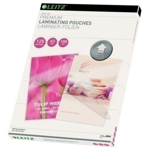 Leitz Bolsas de plastificar iLAM A3 125 micras, caja de 100 unidades