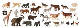 Miniland Juego Figuras Animales Granja y Selva 30 Piezas
