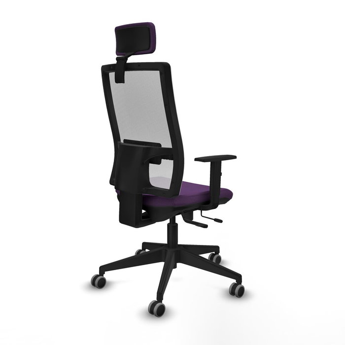 PIQUERAS Y CRESPO Silla de oficina Horna Morado/Blanco con mecanismo Sincro/Traslack
