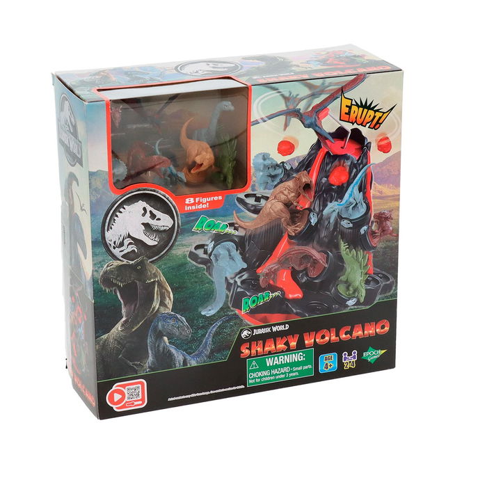 Epoch Jurassic World Shaky Volcano Juego 7509 con 8 Figuras de Dinosaurios