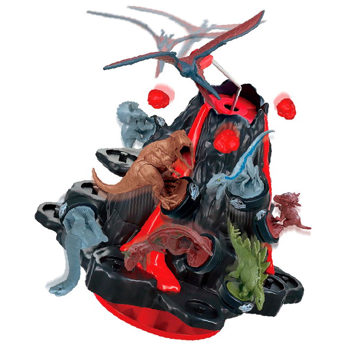 Epoch Jurassic World Shaky Volcano Juego 7509 con 8 Figuras de Dinosaurios