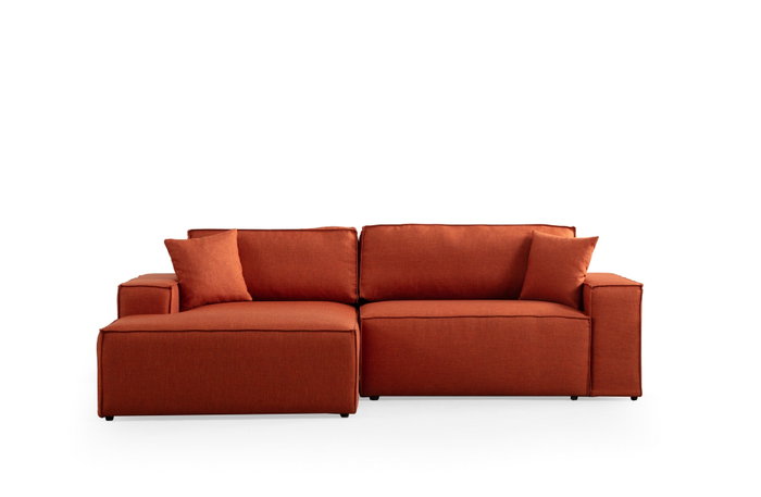 Atelier Del Sofa Sofá Cama Esquinero Corner Left Naranja Terciopelo Sofá Cama Modular 206x145cm Atelier Del Sofa Sofá Cama Esquinero Corner Left Naranja Terciopelo Sofá Cama Modular 206x145cm