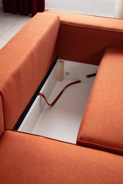 Atelier Del Sofa Sofá Cama Esquinero Corner Left Naranja Terciopelo Sofá Cama Modular 206x145cm Atelier Del Sofa Sofá Cama Esquinero Corner Left Naranja Terciopelo Sofá Cama Modular 206x145cm