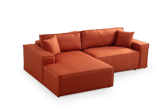 Atelier Del Sofa Sofá Cama Esquinero Corner Left Naranja Terciopelo Sofá Cama Modular 206x145cm Atelier Del Sofa Sofá Cama Esquinero Corner Left Naranja Terciopelo Sofá Cama Modular 206x145cm
