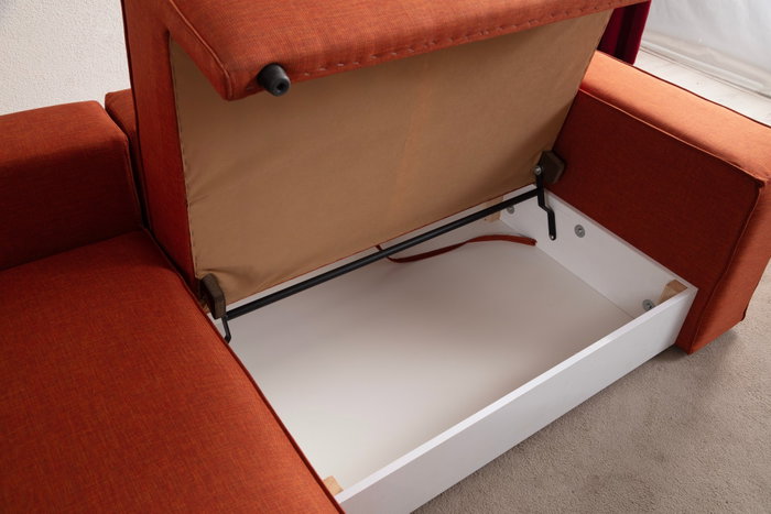 Atelier Del Sofa Sofá Cama Esquinero Corner Left Naranja Terciopelo Sofá Cama Modular 206x145cm Atelier Del Sofa Sofá Cama Esquinero Corner Left Naranja Terciopelo Sofá Cama Modular 206x145cm