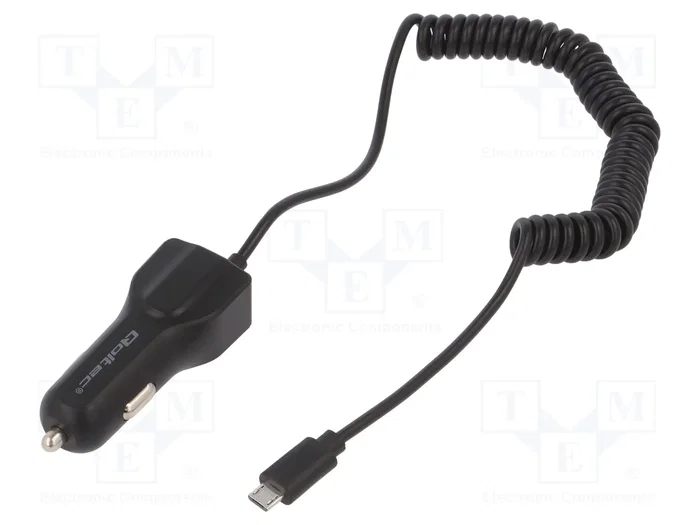 QOLTEC Alimentador USB con salida USB A y micro USB, Plata/Negro QOLTEC Alimentador USB con salida USB A y micro USB, Plata/Negro