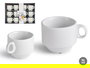 Vessia Taza Porcelana Apilable 90 ml 8 x 5 x 6 cm Blanca (Set de 48)