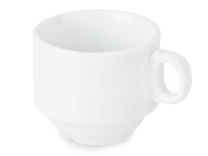 Vessia Taza Porcelana Apilable 90 ml 8 x 5 x 6 cm Blanca (Set de 48)