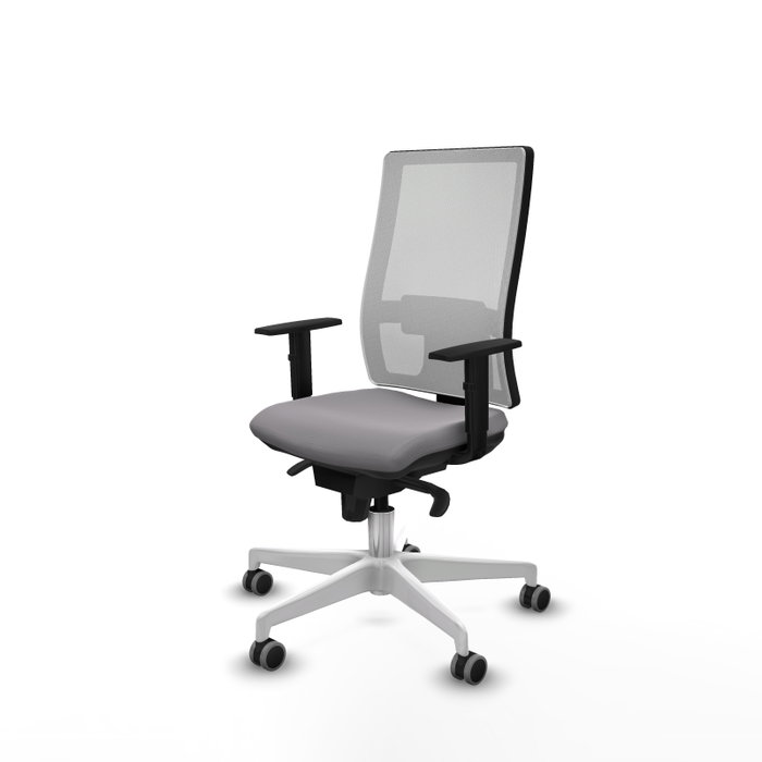 PIQUERAS Y CRESPO Silla de oficina Horna Gris y Blanca con Mecanismo Sincro PIQUERAS Y CRESPO Silla de oficina Horna Gris y Blanca con Mecanismo Sincro