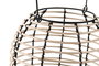 DKD Home Decor Portavelas de Ratán y Metal Negro y Natural