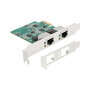 DeLOCK PCI Express x1 Tarjeta de Red LAN 2.5 Gigabit con 2 Puertos RJ45, RTL8125, Interna, Ethernet 2500 Mbit/s, para PC, Blanco