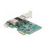 DeLOCK PCI Express x1 Tarjeta de Red LAN 2.5 Gigabit con 2 Puertos RJ45, RTL8125, Interna, Ethernet 2500 Mbit/s, para PC, Blanco