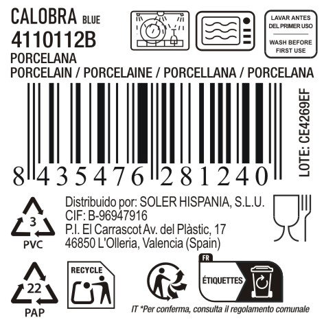 La Mediterranea Bol Calobra Azul ø13,2x5cm de 24 unidades