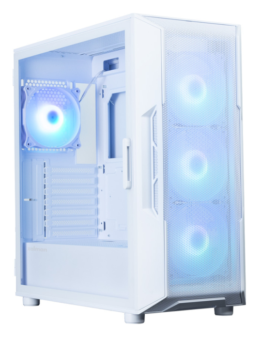 Zalman i3 NEO ARGB V2 WHITE Midi Tower PC Caja Blanco ATX, Mini-ITX, Frontal 3x120mm