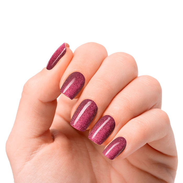 Nooves Láminas de Uñas de Gel ruby claret premium #glam glitter 20 u