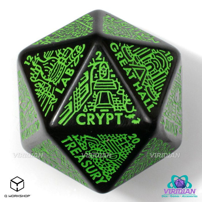 Viridian Jumbo dado Dungeon Room Generator D20 Negro Viridian Jumbo dado Dungeon Room Generator D20 Negro