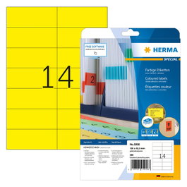 HERMA 5058 Etiquetas A4 Amarillas Mate 105x42,3 mm