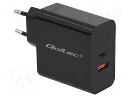QOLTEC Cargador de red 63W USB-A y USB-C