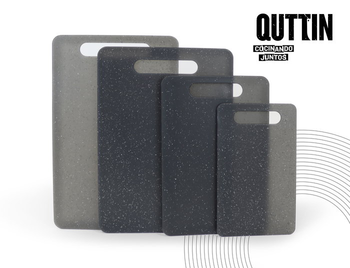 Quttin Tabla Cortar Plast. Granito 35 x 24.5 cm (18 Unidades)
