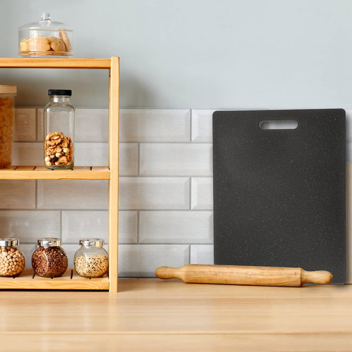 Quttin Tabla Cortar Plast. Granito 35 x 24.5 cm (18 Unidades)