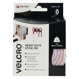 VELCRO VEL-EC60242 Klettband Extra Stark Selbstklebend, Haken & Flausch 50mm x 1m, Weiß