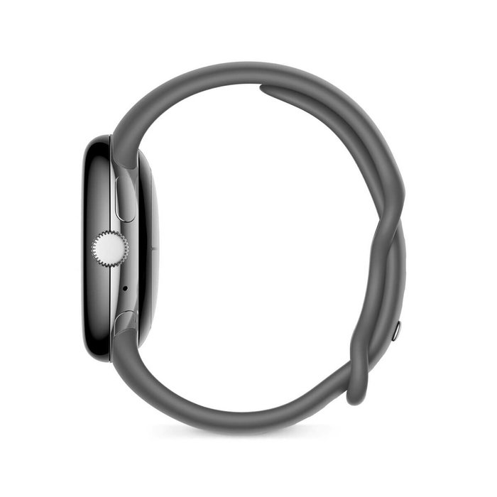 Google Pixel Watch 41mm Plata Pulida Acero Inoxidable Banda Carbón