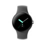 Google Pixel Watch 41mm Plata Pulida Acero Inoxidable Banda Carbón
