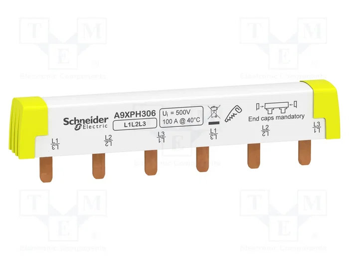 SCHNEIDER ELECTRIC Busbar de 3 polos, 100A, 415V SCHNEIDER ELECTRIC Busbar de 3 polos, 100A, 415V