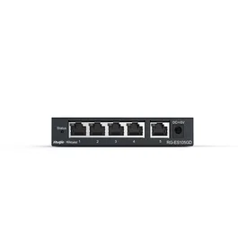 Ruijie Networks Switch No Gestionado RG-ES105GD 5 Puertos Gigabit Ethernet (10/100/1000) Negro sin Ventilador con Ruijie Cloud para Escritorio
