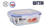 Quttin Fiambrera Rectangular Hermética 2.4L 25 x 21 x 9 cm (4 Unidades)